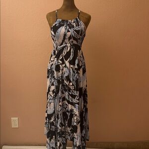 Free people Tropical Print Maxi Dress - Black and White